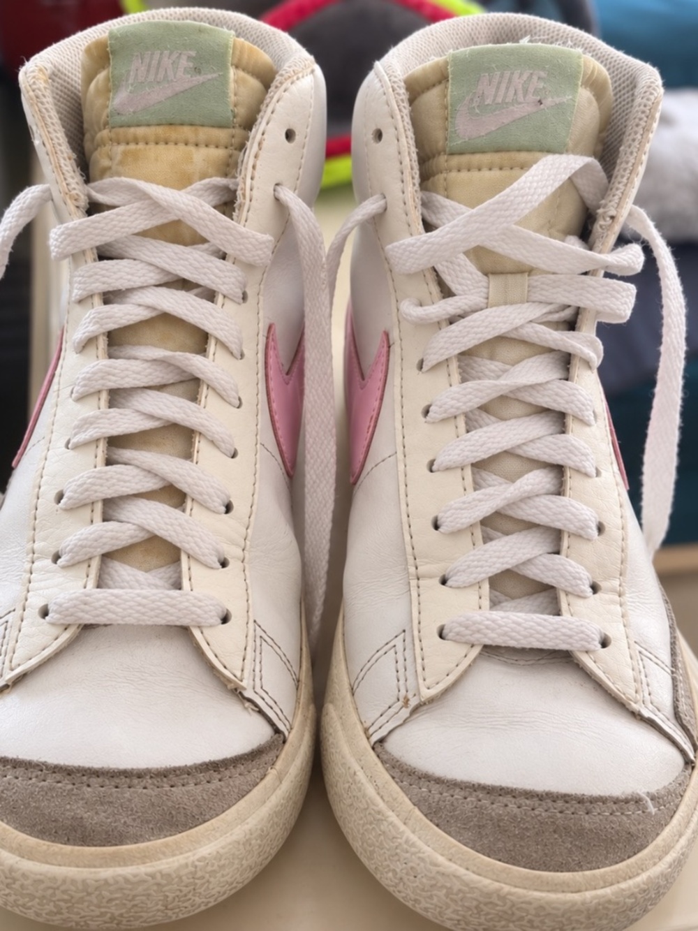 Nike Blazer Mid '77 White Pink High Top Sneakers Youth 6Y Women's 7.5